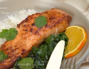 Pavés de saumon laqué à l'orange