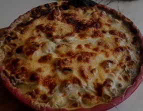 Choux de bruxelles et champignons en gratin allégé