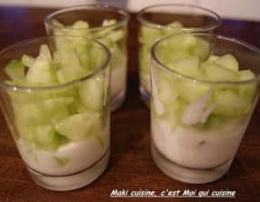 Verrines concombre et yaourt épicé