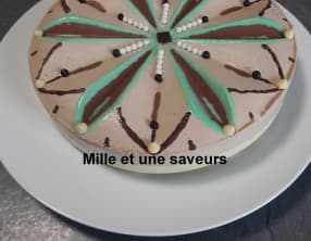 Entremets mousse pralinée et mousse pistache