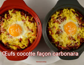 Œufs cocotte façon carbonara