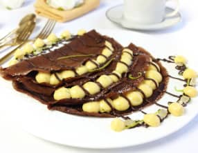 Crêpes au chocolat sauce citron vert