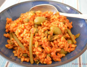 Blé épicé aux haricots verts