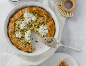 Quiche poireaux, ricotta et moutarde à l'ancienne