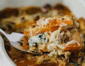 Gratin de butternut, fourme d’Ambert et noix