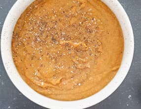 Velouté potimarron grillé lentille