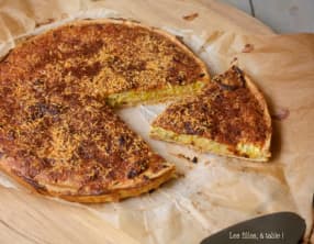 Tarte aux poireaux, bière et mimolette