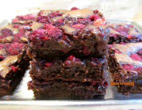 Brownie chocolat-framboises