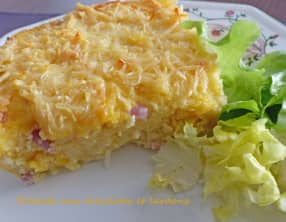 Polenta aux échalotes et lardons