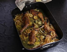 Cuisses de poulet citron fenouil