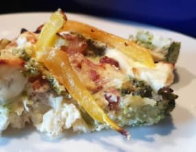 Quiche sans pâte aux brocolis et chèvre frais