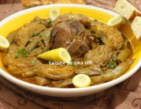 Tajine d'agneau aux fèves et artichauts
