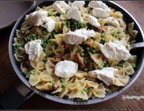 Farfale petits pois lardons