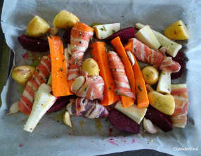 Plaque de légumes racines grillés