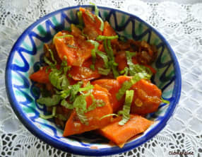 Salade de carottes à la marocaine et filo au fromage de chèvre