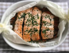 Saumon au four et ses petits légumes