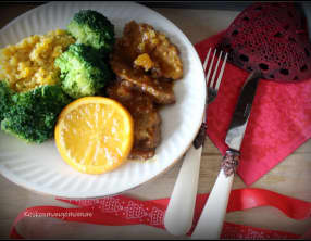 Tranches de seitan à l'orange et à la clémentine