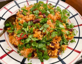 Riz à la tomate et aux haricots