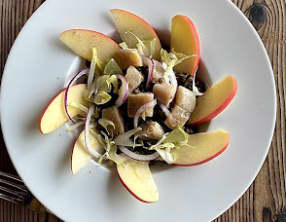 Salade de lentilles aux harengs fumés