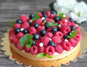 Tarte Sara à la Framboise et Myrtilles