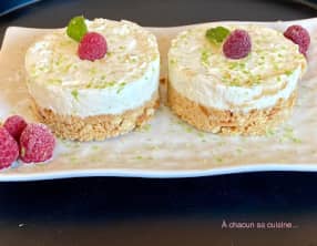 Cheesecake citron vert, framboises