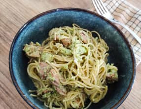 Spaghetti brocolis, ail et fines herbes