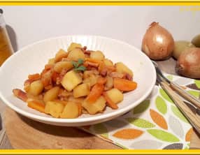 Carottes et pommes de terre aux lardons