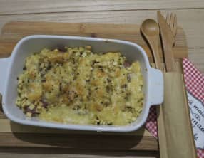 Gratin de crozets aux diots de Savoie et Beaufort