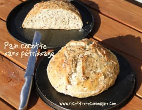Pain cocotte sans pétrissage
