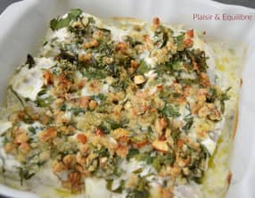 Cabillaud aux herbes, yaourt et noix