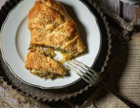 Tresse feuilletée au poireau