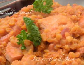Lentilles corail au poulet à l'indienne