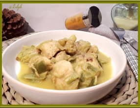 Poulet aux poireaux et colombo