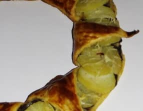 Tarte couronne au boudin noir et aux pommes de terre