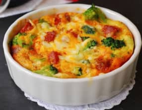 Clafoutis au brocoli et lardons