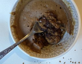Mugcake café coeur coulant au chocolat Healthy