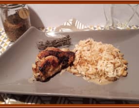 Poulet au four façon risotto
