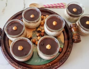 Crème aux noisettes ganache chocolat