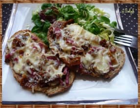 Tartines de chèvre , figue et canard