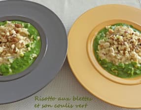 Risotto aux blettes et son coulis vert
