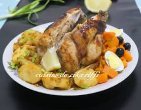 Poulet rôti au four et son torchi de légumes