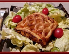 Tartelettes au poulet, curry et lait de coco