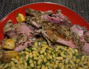 Gigot d'agneau aux flageolets