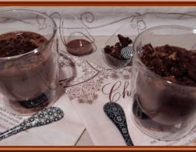 Panna cotta au chocolat et son streusel au cacao