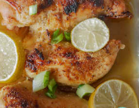 Poulet citron vert, miel et gingembre