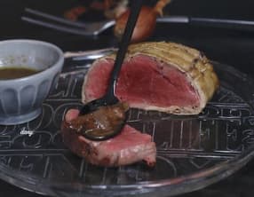 Filet de boeuf et échalotes confites au vin rouge