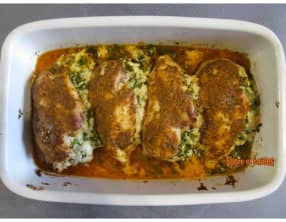 Blancs de poulet farcis aux épinards et fromage frais de chèvre