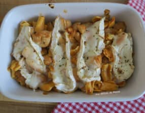 Gnocco sardo maison à  la dinde, gratinées au camembert di buffala