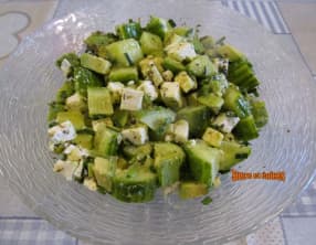 Salade avocat, concombre, feta