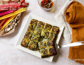 Flan de blettes au pesto d’ail des ours